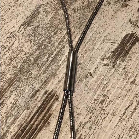 CHICOS Necklace Silver Tassel Adjustable Toggle  23” - Picture 4 of 7